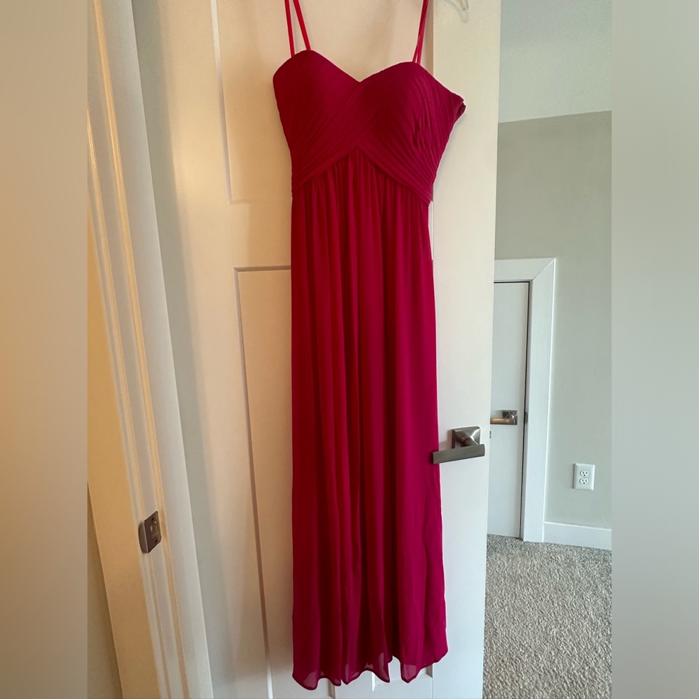 Fuchsia Strapless Full Length Formal Prom Dress Size 2